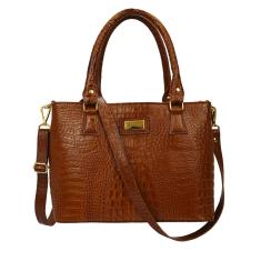 Bolsa Feminina Tote Tiracolo Transversal Estruturada em Couro