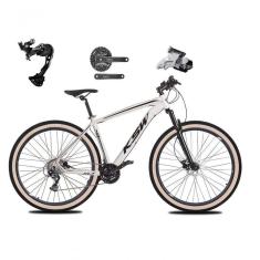 Bicicleta Aro 29 Ksw Xlt Alívio E Altus 27v Freio Hidráulico Garfo Trava Pneu Faixa - Branco Tam.15