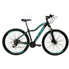 Bicicleta Feminina Aro 29 Ksw Mwza Alumínio 27v Freio A Disco Mecânico - Preto-azul Tam.17