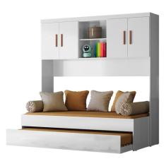 Jogo de Quarto Ônix Aéreo 4 Portas e Bicama Flex com Colchões Supreme 