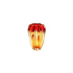 Vaso Em Cristal Murano Vermelho E Âmbar - São Marcos