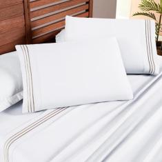 Conjunto Cama Casal Queen Size Cherry Bordado Inglês 200 Fios ALLEGRA 