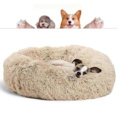 CAMINHA DONUT NUVEM PET PELUCIA M REDONDA CAMA PELUCIADA NINHO CASINHA CASA COLCHONETE Cachorros E Gatos NUVEM FUNDO ANTIDERRAPANTE IMPERMEAVEL QUALIDADE PREMIUM 50CM (CARAMELO)