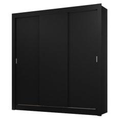 Guarda-roupa Casal 3 Portas de Correr Preto Sublime Madesa