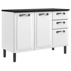 Balcão New Premium 3 Portas 2 Gavetas para Cozinha Itatiaia Cor - Branco