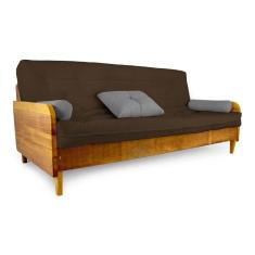 Sofá Cama Paris Acquablock Marrom Madeira Maciça Alto Padrão