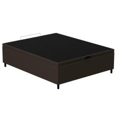 Base Para Cama Box Baú Casal 138x188cm Hit Z04 Suede Marrom - Mpozenato