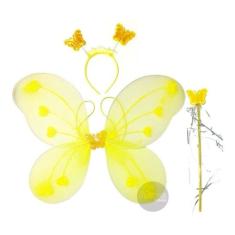 Fantasia Feminina Adulta Infantil Com Led Asas Varinha 30 Cm - 70P Bri