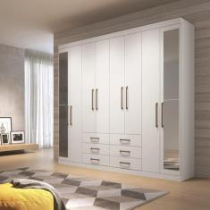 Guarda Roupa Casal 8 Portas 6 Gavetas Master com Espelhos - Santos And