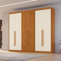 Guarda Roupa Casal 6 Portas 2 Portas Ripadas 6 Gavetas Dubai 100% MDF 