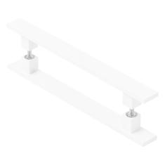 Puxador De Porta Pivotante Barra Chata Duplo Branco 30Cm