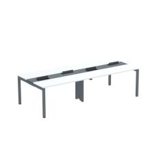 Mesa de Plataforma Dupla para 4 Pessoas Corporativa 140X120/4P PDC14/12/4P Branco/Grafito