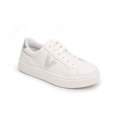 Tênis Casual Rio Off White Conforto e Estilo com Detalhes em Strass 2656