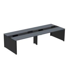 Mesa de Plataforma Dupla para 4 Pessoas Corporativa 130x140/4p Grafito/Preto