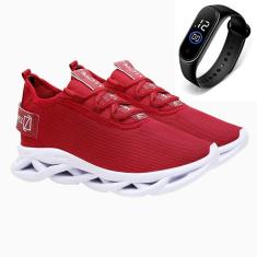 Tênis Masculino Esporte Academia Caminhada Fitness Gmm Shoes + Relógio-Masculino
