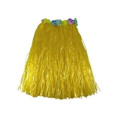 Saia Havaiana Longa - Festas e Fantasias, Amarelo