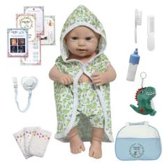 Boneco Reborn Bebê Carequinha Saída de Banho Jacarezinho - Cegonha Reb