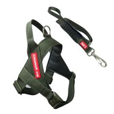 Coleira Peitoral com Guia para cachorro  Modelo Estriado Tamanho M - C