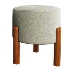 Banqueta Puff Multiuso Redondo pés em madeira Banquinho decorativo - M