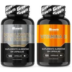 Cromo Picolinato 120 Caps + Vitamina C 120 Caps Growth