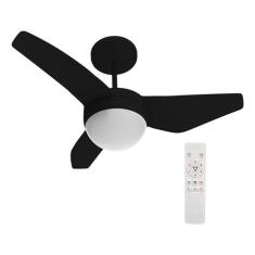 Ventilador De Teto Preto Com Controle 3 Pas 83Cm Bivolt 36W