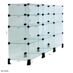 Balcão de Atendimento Modulado em Vidro - 1,10 x 0,90 X 0,40