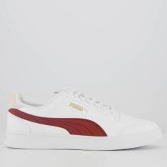 Tênis Puma Shuffle Branco e Vermelho-Masculino