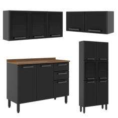 Cozinha Completa de Aço Bertolini Estilo 4 Peças Grafite