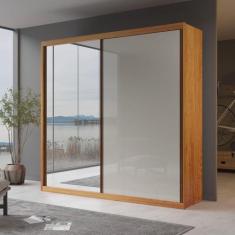 Guarda-Roupa Casal Lauren com Espelho 2 Portas Bom Pastor, Naturale/OF