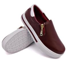 Tênis Dk Uze Shoes Slip On Casual Sapatênis Calce Fácil Confort Dia a Dia Feminino-Feminino