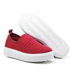 Tenis Feminino Slip On Shoes Bordado Reto-Feminino