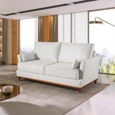 Sofá 3 Lugares 206cm Living 2 Almofadas Tecido Impermeável Acqua Block