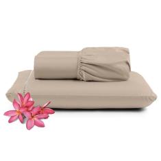 Jogo De Lençol Primor Solteiro 2 Peças Percal 400 Fios Ponto Palito - Avelã