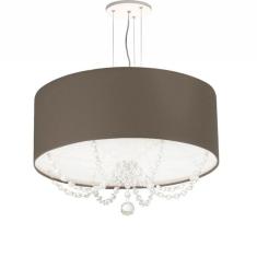 Lustre Pendente Com Cristais Cilindrica 50x15 Preto