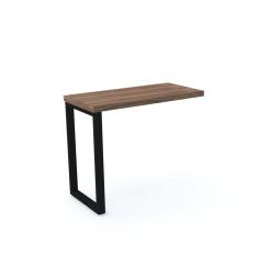 Mesa de Escritório Complemento 90 x 45 cm Pé Tubular PE40 em MDP Cor Walnut Base Preta