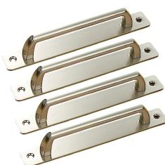 LFWATAXY Puxador de armário de latão antigo escovado, 4 peças, puxadores vintage retrô de liga de zinco de latão antigo, ferragens de móveis retrô para cômoda de cozinha, armário de guarda-roupa