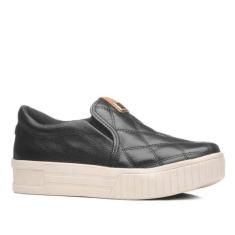 Tênis Feminino Pegada Slip-On Preto Flatform Conforto