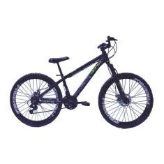 Bicicleta Vikingx Tuff 30 Freeride Aro 26 Freio A Disco Cambios Shimano Preto Amarelo Neon