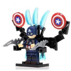 Boneco Bloco De Montar Super Capitão América Edição Especial