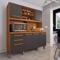 Armário para Cozinha 6 Portas 2 Gavetas Luna Plus Móveis Imop, Cinamom