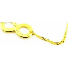 Pulseira Infinito Amizade Amor Eterno Folheado A Ouro 18k