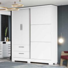 Guarda-roupa Casal 3 portas 2 gavetas C533 branco - kappesberg