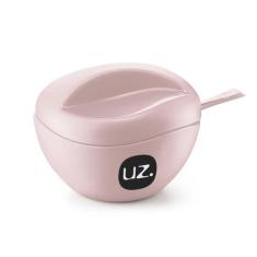 Açucareiro Plástico Para Servir Com Colher e Tampa Uz, Rosa