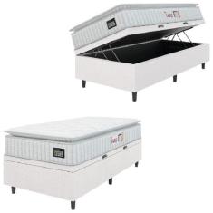Cama Box Baú Solteiro Colchão Espuma D45 Lazio Pillow Top 88x188x65cm 