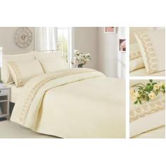 Jogo Lençol Casal Queen 4 Pç 100% Algodão 400 Fios - Palha - De Luca E