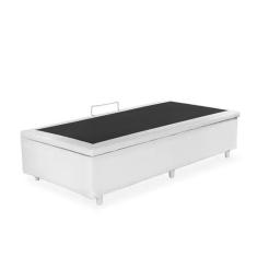 Base Box Baú Solteiro Sintético Branca - 39x88x188