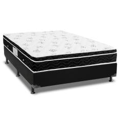 Cama Box Viúva: Colchão Molas Bonnel Ortobom Nanolastic Physical Spring + Base CRC Courano Black(128x188)
