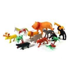 Kit Miniatura Brinquedo Animais Selvagens Selva Borracha