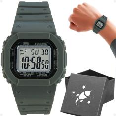 Relógio Infantil Quadrado Digital Pulseira Silicone Ajustável  Prova D´água + Caixa - Orizom Kids