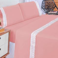 Jogo de Lençol Casal Super King Lese Percal 180 Fios 4 Peças - Love Ba